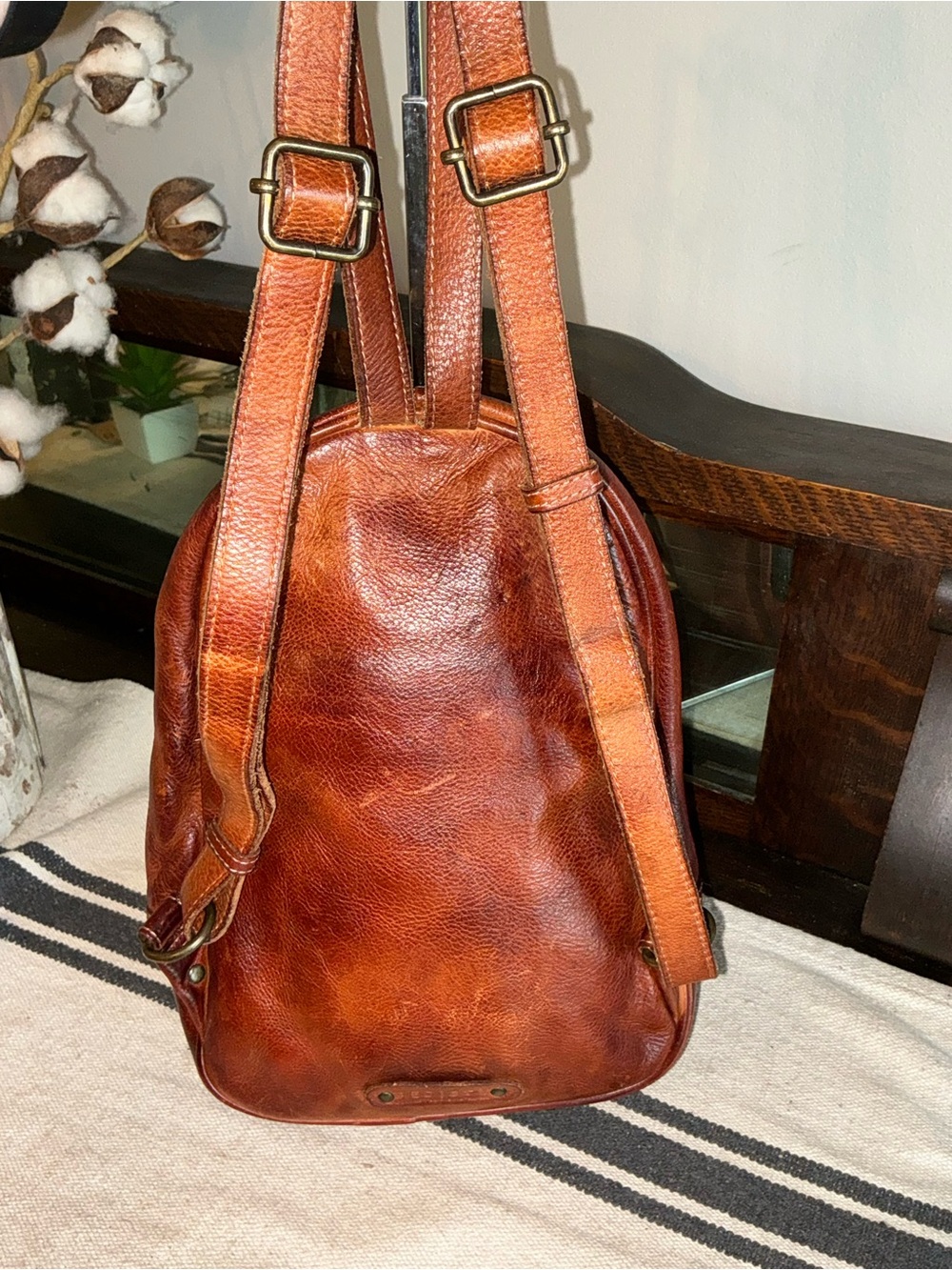 Bed Stu Leather Dominque Backpack Cognac DD Retail $235 - Picture 3 of 14